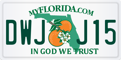 FL license plate DWJJ15