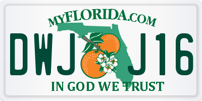 FL license plate DWJJ16