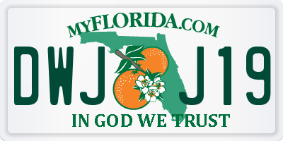 FL license plate DWJJ19