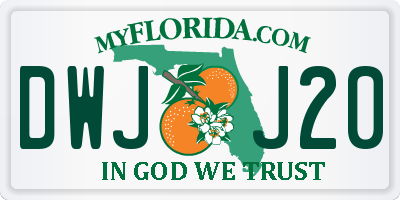 FL license plate DWJJ20