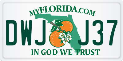 FL license plate DWJJ37