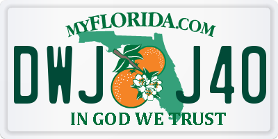 FL license plate DWJJ40