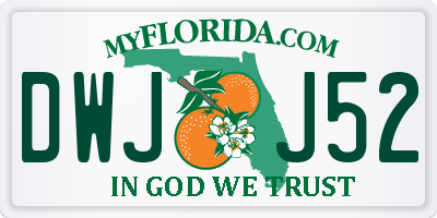 FL license plate DWJJ52