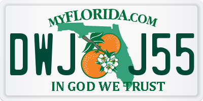 FL license plate DWJJ55