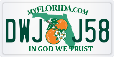 FL license plate DWJJ58