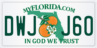 FL license plate DWJJ60