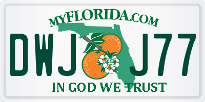 FL license plate DWJJ77