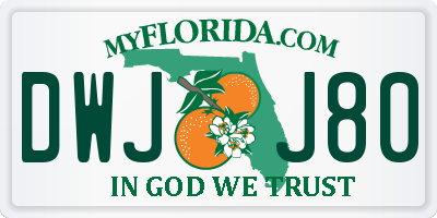 FL license plate DWJJ80