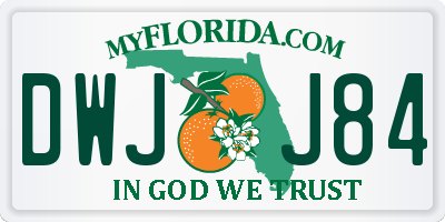 FL license plate DWJJ84