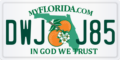 FL license plate DWJJ85