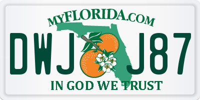FL license plate DWJJ87