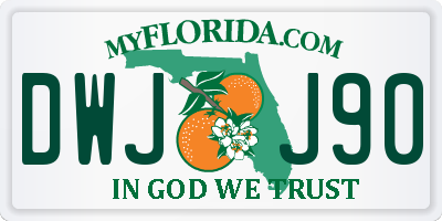 FL license plate DWJJ90
