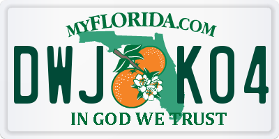 FL license plate DWJK04