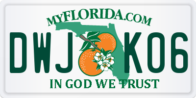 FL license plate DWJK06