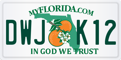 FL license plate DWJK12