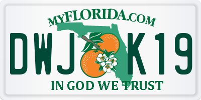 FL license plate DWJK19