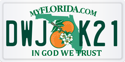 FL license plate DWJK21