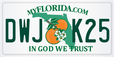 FL license plate DWJK25