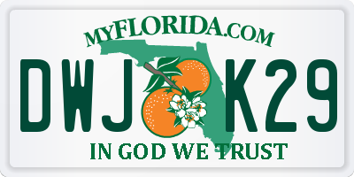 FL license plate DWJK29
