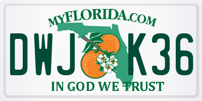 FL license plate DWJK36