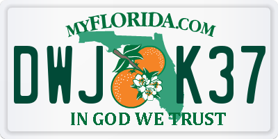 FL license plate DWJK37