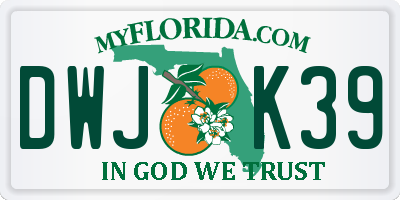 FL license plate DWJK39
