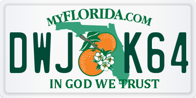 FL license plate DWJK64