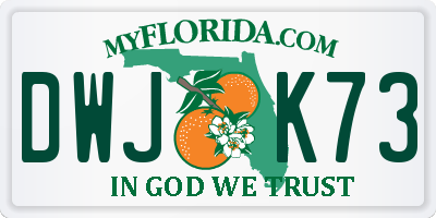 FL license plate DWJK73