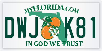 FL license plate DWJK81