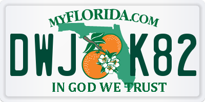 FL license plate DWJK82