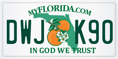FL license plate DWJK90