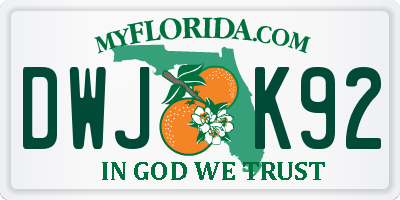 FL license plate DWJK92