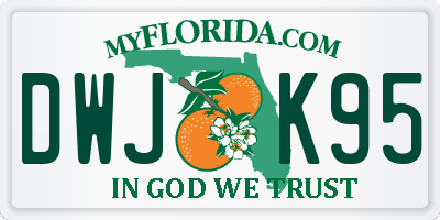 FL license plate DWJK95