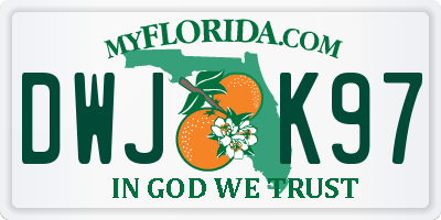 FL license plate DWJK97