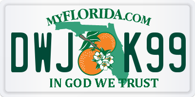 FL license plate DWJK99