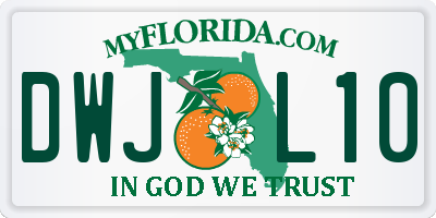 FL license plate DWJL10