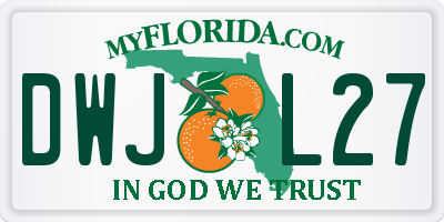 FL license plate DWJL27