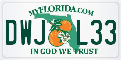 FL license plate DWJL33