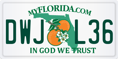 FL license plate DWJL36