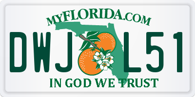 FL license plate DWJL51