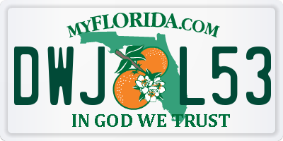 FL license plate DWJL53