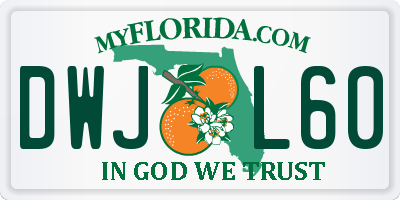 FL license plate DWJL60
