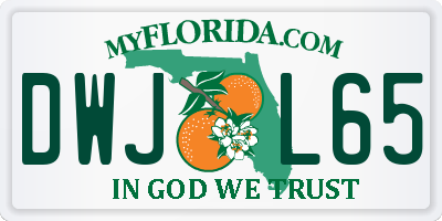 FL license plate DWJL65
