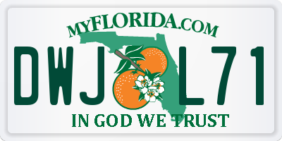 FL license plate DWJL71