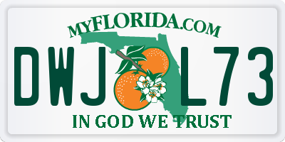 FL license plate DWJL73
