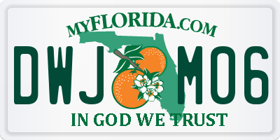 FL license plate DWJM06