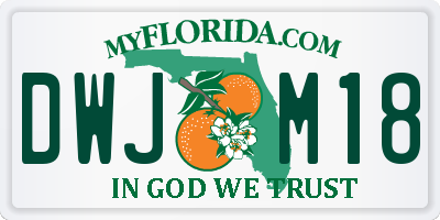 FL license plate DWJM18