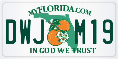 FL license plate DWJM19