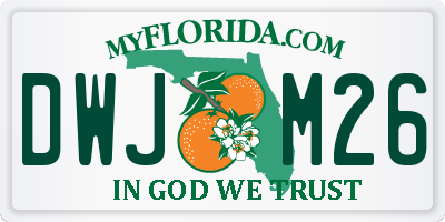 FL license plate DWJM26