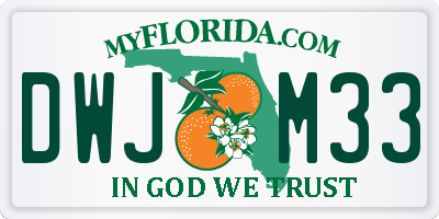 FL license plate DWJM33